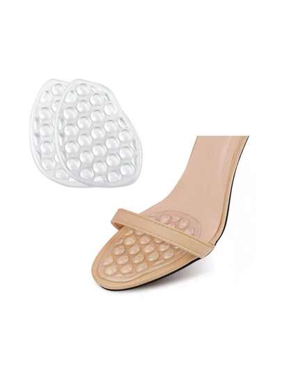 2pcs Silicone Massage Bead Anti-Slip Forefoot Pads, Classic Forefoot Protection Pads Suitable For High Heels