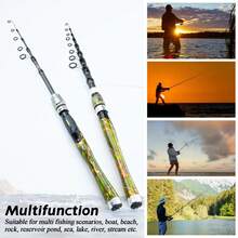 Lerutwis Joran Pancing Teleskopik 2,1m x 2,7m, Dapat Menangkap Ikan 1500g, Ujung Lembut dan Sensitif, Joran Spinning Portabel untuk Perjalanan, Perlengkapan Pancing Umpan, Joran Pancing Laut Multifungsi - MultiWarna - View 6
