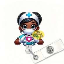 1 pieza Portacarnet retráctil de enfermera con clip para identificación, para etiqueta de nombre de enfermera, anatomía, enfermería, médico, RN, LPN, asistente médico, gancho de presión de color aleatorio