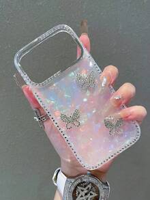 1 件时尚奢华电镀水钻边缘闪亮星星透明全身防震手机壳，适用于 17/17 Air/17 Pro/17 Pro Max、16、16 Pro、16 Plus、16 Pro Max、15、14、14 Pro Max、13、12、11 - 無色 - 查看 2