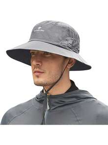 TACTICAL BIRD UPF 50 Boonie - Gorra de protección para el sol, sombrero de pesca, sombrero de playa y senderismo, remo, remo, kayak para hombres, Gris-oscuro, Large-X-Large - 1 - Ver 3