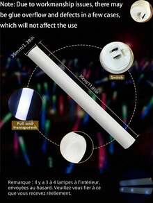 20pcs LED Light Sticks, Battery Operated, For Parties, Weddings, Birthdays, Christmas And Halloween, Perfect For Creating Vibrant Party Atmosphere, Celebration Essentials | Light-Up Accessories | Functional Lighting (Transformable And Resilient, Please Do Not Purchase If Concerned) - White - View 7