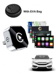适用于2025款车型的无线CarPlay适配器升级，有线转无线转换，支持Apple CarPlay，迷你USB接口，带Type-C延长线，即插即用，连接稳定，无延迟 - 銀色 - 查看 13
