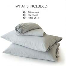 COTTEBED Bed Sheets - Hotel Luxury 4 Piece Bedding Sheets & Pillowcases Set - Soft Cozy Washed Polycotton Warmth Tech All Seasons Use - Deep Pocket Fits Up To 16 Mattress Gray