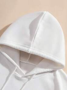 Front-Panel Hoodie - Barcelona, Visca Barça Drawstring Casual Hooded Sweatshirt, Suitable For Winter And Autumn, Women's Clothing. Spring Outfit For Women - 白色 - 查看 5