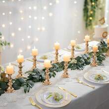 1 قطعة، حامل شمعة عمودي للزفاف، وسيلة تزيين المنضدة المركزية لحفل الزفاف، حامل شمعة معدني، ديكور مثالي لحفل الزفاف والمناسبات الخاصة وغرفة المعيشة (الشمعة غير مشمولة)