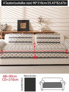 1 pieza Funda de cojín de sofá de felpa gruesa, Cojín de asiento de sofá moderno y simple antideslizante y cálido, Funda de sofá a prueba de polvo y lavable, Suave y resistente a la decoloración, Apta para mascotas, Se ajusta a sofás en forma de L y de 1/2/3/4 plazas, Adecuada para dormitorio, oficina, sala de estar