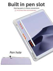 Funda de TPU suave con ranura para lápices y protección contra golpes compatible con iPad Mini4/5/6/7, iPad 9.7/10.2/10.5/10.9/10th Gen, iPad Air 11-pulgadas.(M2)-2024/13-pulgadas.(M2)-2024, iPad Pro 13-pulgadas.(M4)-2024/11-pulgadas.(M4)-2024, iPad Air 13(M3 2025)/11-pulgadas (M3) 2025, iPad (A16) 11 pulgadas 11th Gen 2025, color lavanda