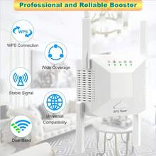 2025 Fastest WiFi Extender, Dual Band 2.4/5.8GHZ WiFi Internet Booster For Home Wireless,WiFi Extender Signal Booster Up To 5000sq. Ft And 52 Devices, WiFi Range Extender, Wireless Internet Repeater, Long Range Amplifier With Ethernet Port, 1-Key Setup, Access Point, Alexa Compatible