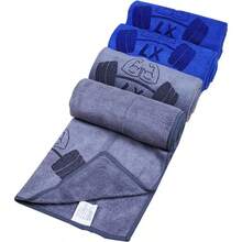 - Paquete de 4 toallas de yoga 14x 30 pulgadas sper suaves, de secado rpido para cuello y cara, toalla de enfriamiento absorbente transpirable para clima clido, yoga, viajes, - 4 piezas: 2 azules y 2 grises - Ver 2