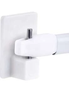 Self-Adhesive Curtain Hooks - Plastic No-Drill Hooks, Strong Adhesive Backing, Modern Design, Suitable For Curtains, Curtain Rods, Home Decor (Residential And Commercial Use), Curtain Hooks - White - View 7