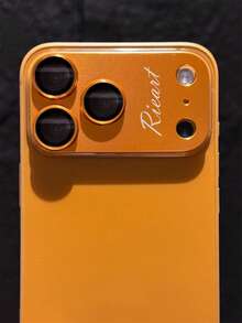 [Customized] Personalized Customized Letters Engraving Name Mobile Phone Lens Protective Pad Case Compatible With IPhone 17 Pro 17 Pro Max Prevent Scratches Shockproof Protective Cover - Orange - View 6
