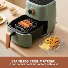 6pcs Air Fryer Rack, Steam Rack, Double Pot Accessories, Rectangular Grill Rack, Stainless Steel Double Layer Steamer Rack, Home Oven Fish Grill Rack, Multi-Functional Rectangular Rack, Food Contact Kitchen Tool, Compatible With Most Air Fryers, Convenient For Cooking, Cooling Rack, Dehydrating Rack, Baking Rack, Air Fryer Accessories, Halloween Christmas Gift, Happy Eid, Perfect Mom Gift, Cooking Gadget