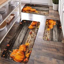 1pc Pumpkin Pattern Floor Mat, Soft Plush Surface, Anti-Fatigue Rug For Home, Bathroom, Kitchen Decor, Thanksgiving, Christmas And Autumn Themed, Classic Minimalist Style, Comfortable Underfoot, Relieve Fatigue