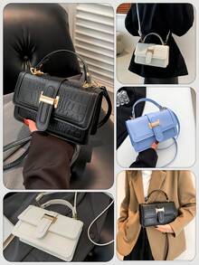 2025 Women's Crocodile - Print Crossbody Bag, Crafted From Premium PU Leather, Boasts A Sophisticated Crocodile - Print Texture. Shoulder Bag,Handbag - Nhiều màu - Xem 2