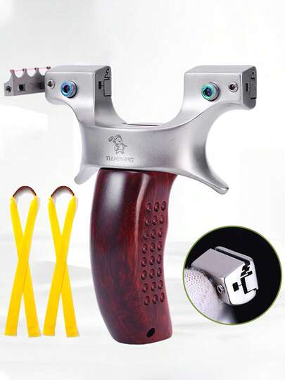1 Set Stainless Steel Slingshot Outdoor Hunting Gear, Includes Slingshot Carrying Pouch And Replacement Rubber Bands. Convenient To Carry And Store, Suitable For Parties, Outdoor Shooting Practice, Hunting And More. Can Be Given As A Gift To Family And Friends.