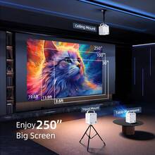 2025 New Product 4K Home Ultra HD 5G Projector Immersive Home Cinema Android Apple Supports Mobile Screen Projection Same Screen Direct Projection White Wall 1080P Projector Home KTV Can Play Games Online Courses Bedroom Dormitory, Rich Interface Input, Built In Android System Massive Application Download, Built In Sound System, Outdoor Projection, Christmas And Valentine's Day New Year Gifts