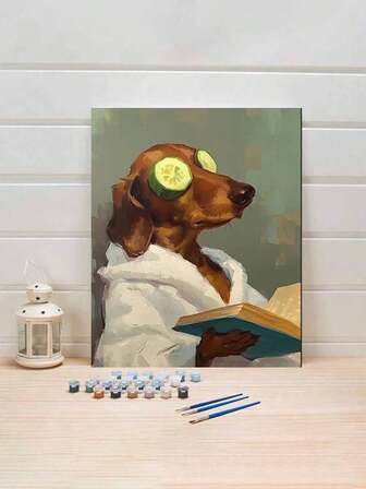 Leisurely Puppy DIY Digital Oil Painting: Ignite Creative Life, Depict A Colorful World. DIY Digital Oil Painting, Start Your Art Journey. It Is The Perfect Fusion Of Creativity And Fun, An Excellent Choice For Interaction, Couples Sharing, And Personal Relaxation. High-Quality Canvas, Fine Texture, Carrying Your Artistic Dreams. Paints, Vibrant And Long-Lasting Colors, And Odorless, And Reliable. Clear Digital Identification, Even Without Any Painting Foundation, You Can Easily Get Started, And Everyone Can Become An Artist.