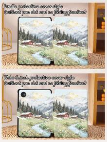 Landscape Oil Painting Pattern Tablet Protective Case, Suitable For IPad 9.7/10.2/10.5/10.9/12.9/Pro 11 (10th Generation), Compatible With Samsung Galaxy Tab S6 Lite 10.4-Inch Version, Compatible With Kindle Paperwhite 12th Generation 2024 Version, Kindle (11th Generation) 2022 Version, And Kobo Clara Color. Equipped With Soft Fall Protection And Intelligent Vertical/Automatic Wake-Up/Sleep Function. - Multicolor - View 10