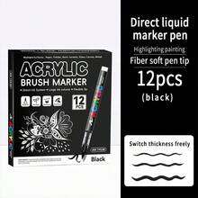 1支装 168/120/72/60/48/36/24/12色丙烯马克笔，不透明，防水，可混色，适用于DIY涂鸦、绘画、艺术创作、学校用品 - 丙烯馬克筆 - 查看 25