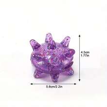 [Chew-Proof Dog Toy] Durable Chew-Proof Dog Toy Ball | Interactive Pet Chewer With Multiple Openings, Purple & Sparkling, For Small & Medium Dogs - Teeth Cleaning Dental Health, Anti-Choke Design, Easy-Clean Plastic Construction, Playful Pet Design - Multicolor - View 6