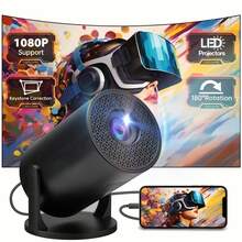 4K WiFi Mini Projector With Auto Keystone Correction, Remote Control, 180° Rotation, Portable Smart Home & Outdoor Video Projector