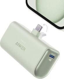 Power Bank con Conector USB-C Plegable Integrado, Cargador portátil de 5000 mAh 22.5, para 17/16/15 Serie, S22/23 Series,, Pro/, yás (Azul) - Ver 2