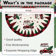 Tree Skirt Red Buffalo Plaid Xmas Tree Skirts 48 Inches Indoor Outdoor Tree Holiday Party Merry Signs Tree Skirts Holiday Decorations