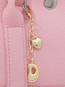 1pc A-Z Gold Bubble Letter Charm, 3D Heart Decor, Suitable As Keychain, Ring, Bag Charm, Backpack Hanger, Car Pendant, Great For Shopping, Beach, Camping, Wallet And Handbag, Ideal Gift For Ladies, Friends And Students, Fashionable Creative Design, Perfect For Birthday And Christmas - Golden Heart - View 21