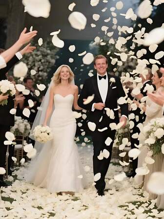 500 st/1000 st krämvita rosenblad, lämpliga för bröllop/frieri/möhippo och alla hjärtans dag/årsdag, romantisk fest och sovrum. Blombladsspridning, bröllopstillbehör, bröllopsbordsdekorationer, bröllopsdekorationer, frieridekorationer, eleganta dekorationer, lyxiga kronblad, luktfria material, realistiska kronblad, konstgjorda blommor, dekorativa kronblad, par, evenemangsplanerare