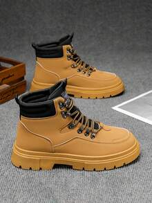 Men's High-Top Casual Boots, New Autumn/Spring Suede Boots, Black Fur Leather Ankle Boots, Men Shoes