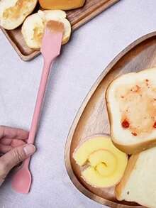 1pc/Green 1pc/Pink 1pc/White 1pc/Yellow/4pcs Multifunctional Silicone Jam Scraper, Mini Wire Grater With Dual Heads And Two-In-One Cooking And Fruit Jam Spatula - Multicolor - View 9