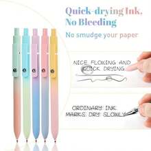 5 Pcs 0.7mm Black Gel Pens – Smooth  Fine Tip, Quick-Dry Ink, Smooth Writing Pens Aesthetic Gradient Design | Must-Have Study Tools For Back To School Gifts For Girly Nursing Teacher Women - D - View 5