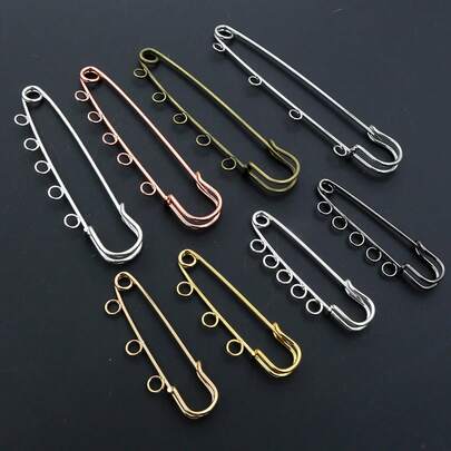 5pcs Craft Safety Pins Brooch Metal Sewing Pins With Loops Sewing Clothes Pins For Tags DIY Handmade Jewelry Making Accessories Findings