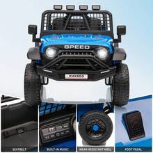 Huisuilinss Ride On Truck,12V Kids Electric Car,Ride On Car With Remote Control,Music Player,LED Lights,Ride On Toy For Boys & Girls - Blue - View 8