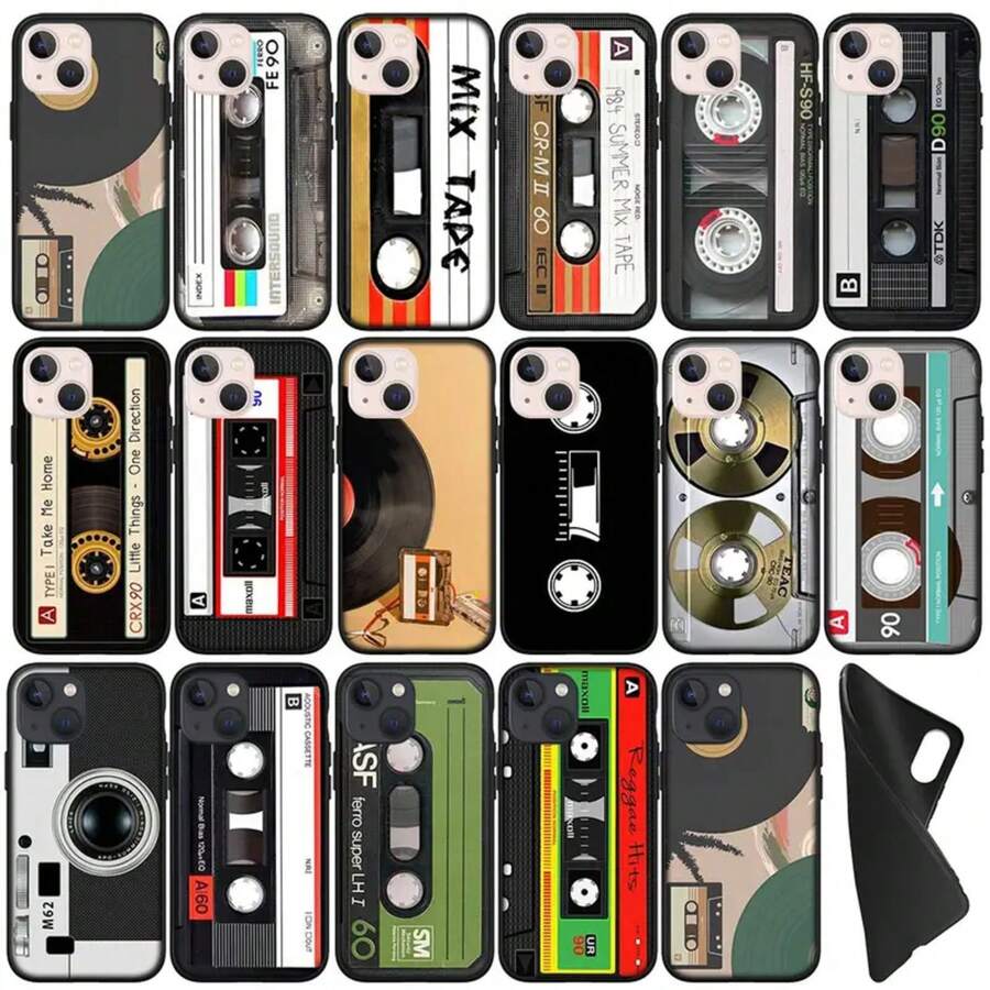 Cassette Retro Camera Vintage Tape Cover Phone Case Covercompatible with  Apple  16 11 Pro XS Max X XR 7 8 6S Plus + SE 2022 16+ Coque,Covercompatible with  17 Hülle, 17 pro Hülle, 17 promax Hülle