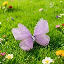 100pcs Random Dreamy Sheer Butterfly Hair Accessory Set, Fairy Gradient Color 3D Butterfly Hair Clips, Sweet & Elegant Hair Ornaments For Girls