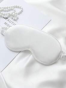 1 Pc Double Sided Simulated Silk Sleeping Eye Mask,Office And School Nap Blackout Eye Mask,Traveling Supplies,Gift For Family Coworkers And Friends - White - View 5