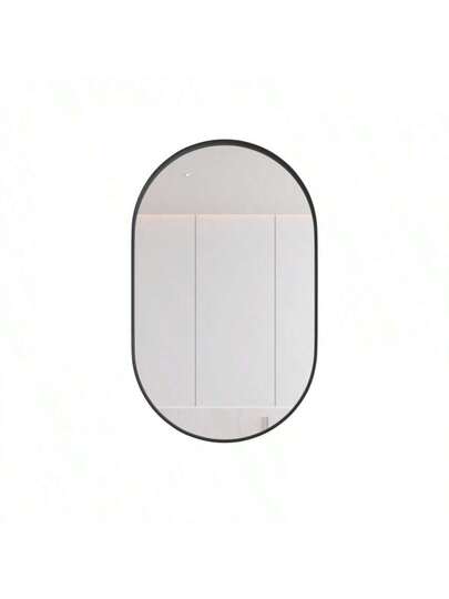 Elegante Oval Spiegel Cabinet, Built In Medicine Wand Cabinet Metal Frame, Adjustable Shelves, Storage Space Bathroom, Living Room Bedroom, Black.