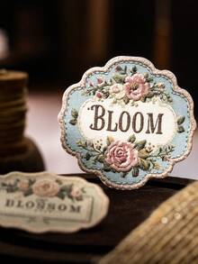 20pcs/Pack Vintage Floral Embroidery Sticker Labels, Suitable For Scrapbooking, DIY Crafts, Envelopes, Albums, Magazines Scrapbook Supplies Stationery Stickers - Multicolor - View 7