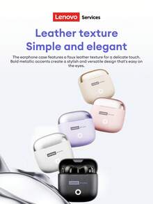 Fones de Ouvido Bluetooth Minimalistas Lenovo LE220, Meia Inserção, Esportes, Música, Efeito de Som Panorâmico, Alta Qualidade, Chamadas de Alta Definição, Fones de Ouvido Sem Fio, Compatível com Smartphones e Computadores, Presente Elegante para Férias - Bege - Visão 4