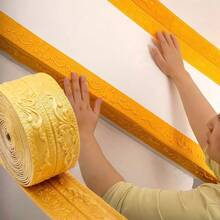 1卷 2.3米 x 2厘米 自粘墙面装饰条，踢脚线，3D踢脚板边框，DIY房间装饰踢脚线墙纸贴纸 - 彩色 - 查看 15