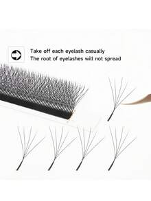 XIUSUZAKI 12 hàng mi giả 5D hình chữ W, dạng chùm sẵn, màu đen nâu, kích thước 8-15mm, mi giả dày mềm mại, dụng cụ trang điểm - màu đen - Xem 27