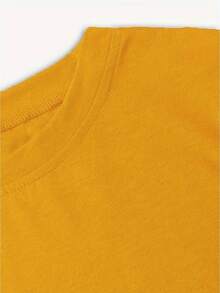 Camiseta casual para mujer estilo cute, estampado de mariposa y girasoles, tejido suave, color liso, ajuste regular, cuello redondo, manga corta, primavera verano, uso diario, camiseta - Amarillo - Ver 4