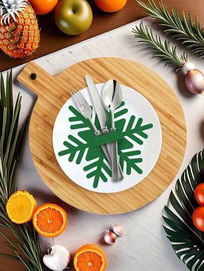 1/4/8/12Pcs Felt Snowflake Desktop Ornaments, Suitable For Christmas Decorative Hanging, Table And Cutlery MATS, Tableware Knife And Fork Decorative Ornaments, Multi-Color Hexagonal Snowflakes Available, Felt Snowflake Knife And Fork Sets Christmas Supplies, Ideal For Festival Gifts, Birthday Gifts, Party Activities, Christmas Gifts, Halloween Gifts, Carnival Gifts, Perfect Choice For Giving Gifts, Adding Color To Life.