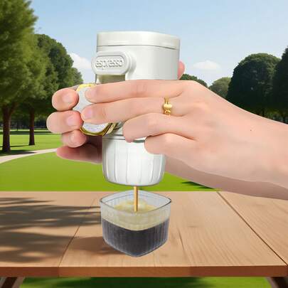 1 pieza Cafetera portátil manual a presión, tamaño compacto, sin necesidad de electricidad, aplicable a múltiples escenarios, compatible con café molido y cápsulas, hace un espresso rico, adecuado para el hogar, la oficina, los viajes, el camping, la residencia estudiantil, cafetera de bolsillo