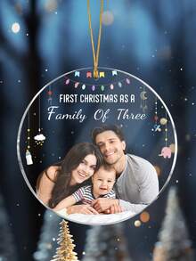 1pc Personalized Family Photo Acrylic Christmas Ornament, Custom Round Christmas Decoration,Clear Acrylic Xmas Tree Pendant, Unique Holiday Gift For Family And Friends, Customized Name Ornament, Creative Christmas Home Decoration, Family Photo Memory Ornament, Personalized Holiday Decor, Customized Christmas Ornaments, Personalized Family Christmas Ornaments, Personalized Gifts, Customized Christmas Gifts