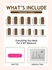 MIRA 24pcs Oblong Press On Nails - Red Minimalist Design With Nail File & Gel - Red - View 7