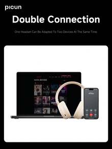 Picun B5 Wireless Headphones, Wireless 5.4, ENC Noise Cancellation, 72 Hours Of Gaming Time, Detachable Design, Portable, Suitable For Travel, Home, Office, And PC