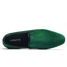 Mens Velvet Loafers  Dress Shoes Fashion Style Driving Shoes Classic Tuxedo Shoes Casual Oxford Shoes - 綠色 - 查看 3